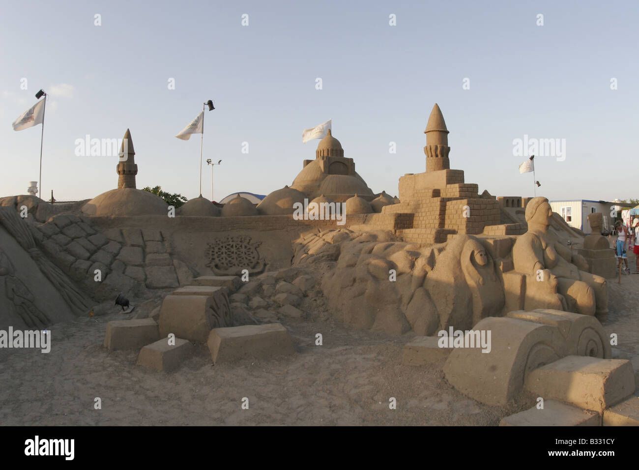 Le sculture di sabbia a sabbia festa della città Foto Stock