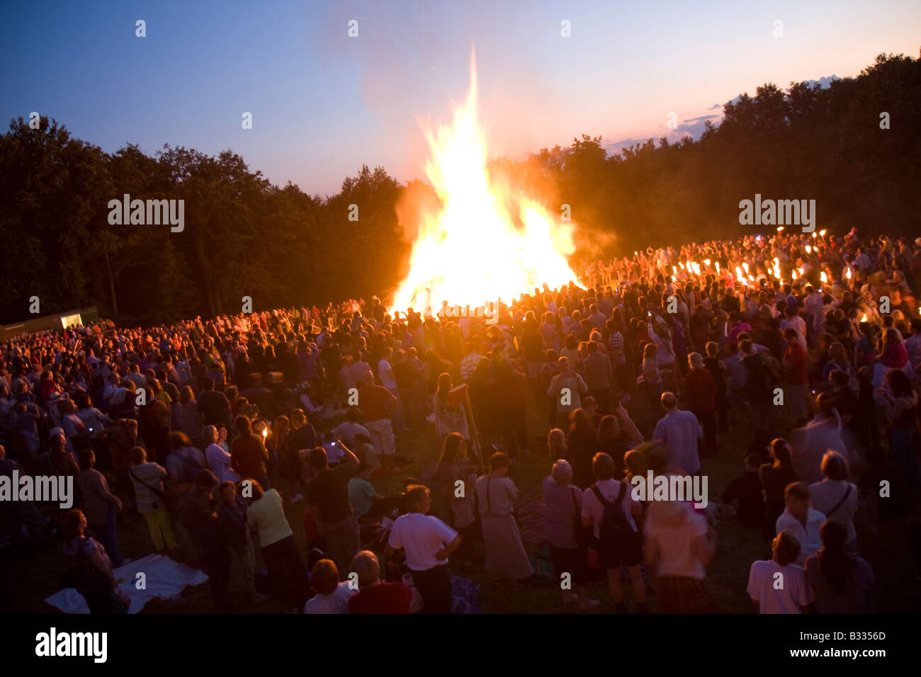 Incendio al festival di mezza estate Foto Stock