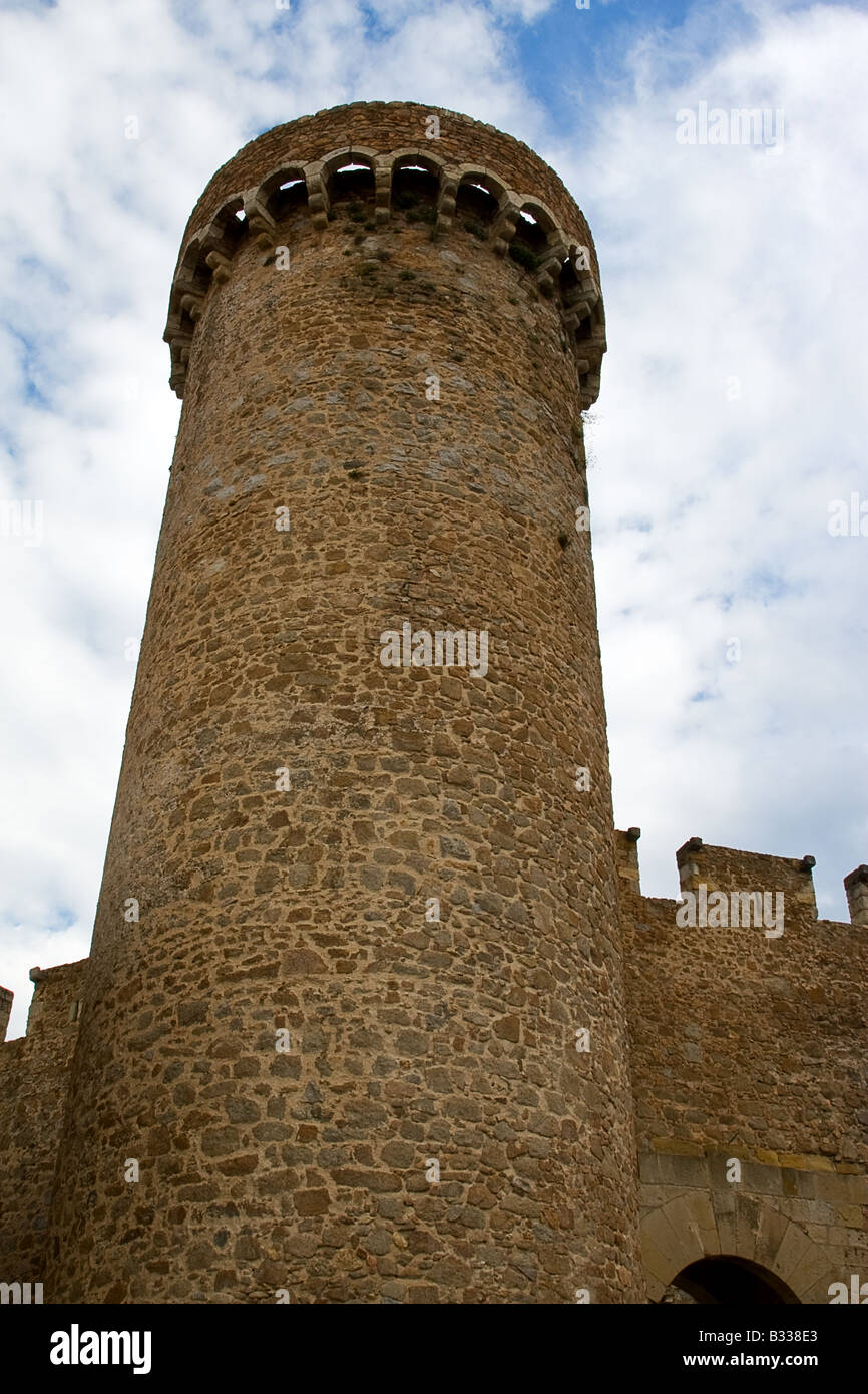 Torre del castello a Tossa de Mar in Spagna Foto Stock