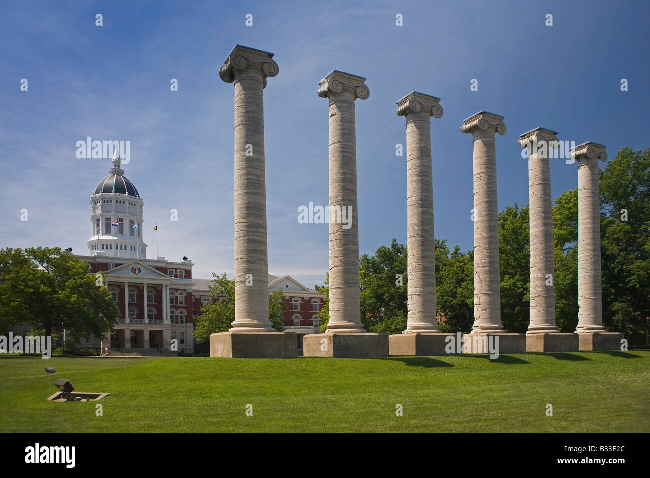 University of Missouri colonne della Sala Accademica e Jesse Hall Foto Stock