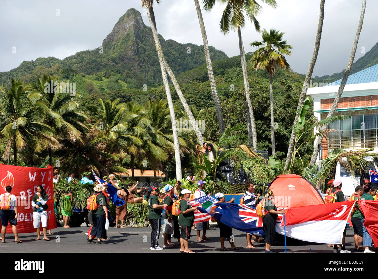 Isole Cook Rarotonga Avarua Costituzione Day Festival parade Foto Stock