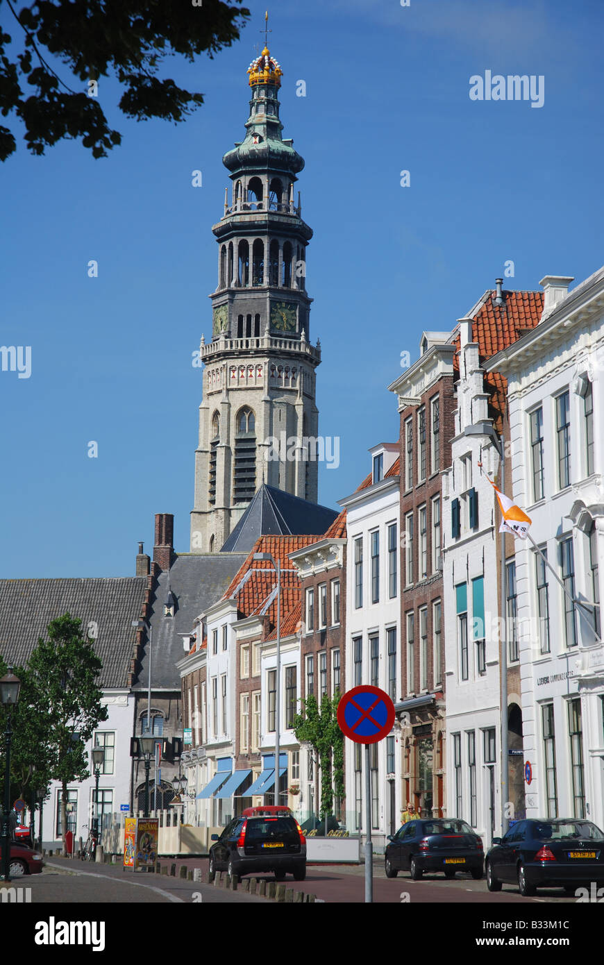 Lange Jan tower nel centro di Middelburg Zeeland Paesi Bassi Foto Stock