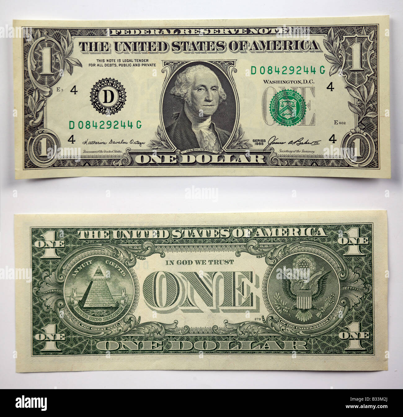 1 dollaro banconote di dollari dagli Stati Uniti d'America con il  presidente americano George Washington Foto stock - Alamy
