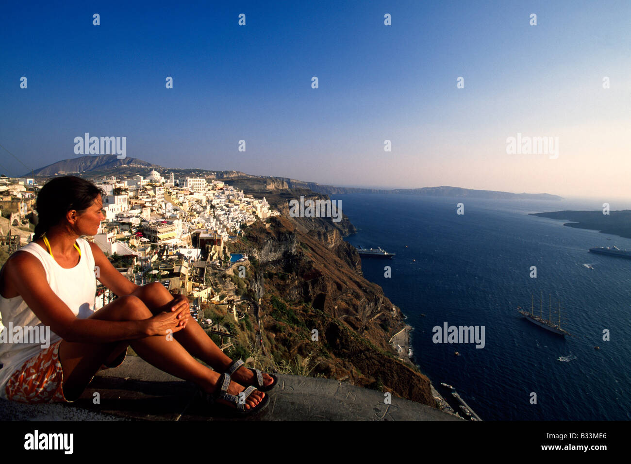 Thira Santorini Cyclades Grecia Foto Stock