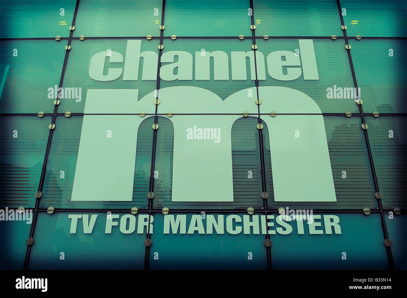 Channel m televisione design urbis manchester Viaggi turismo REGNO UNITO Inghilterra lomo retrò Foto Stock