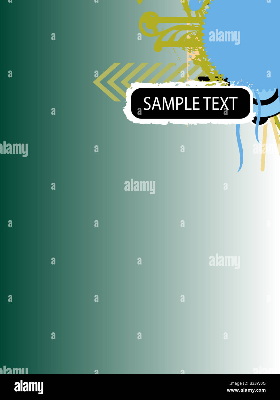 Text-box con swirly cerchi Foto Stock