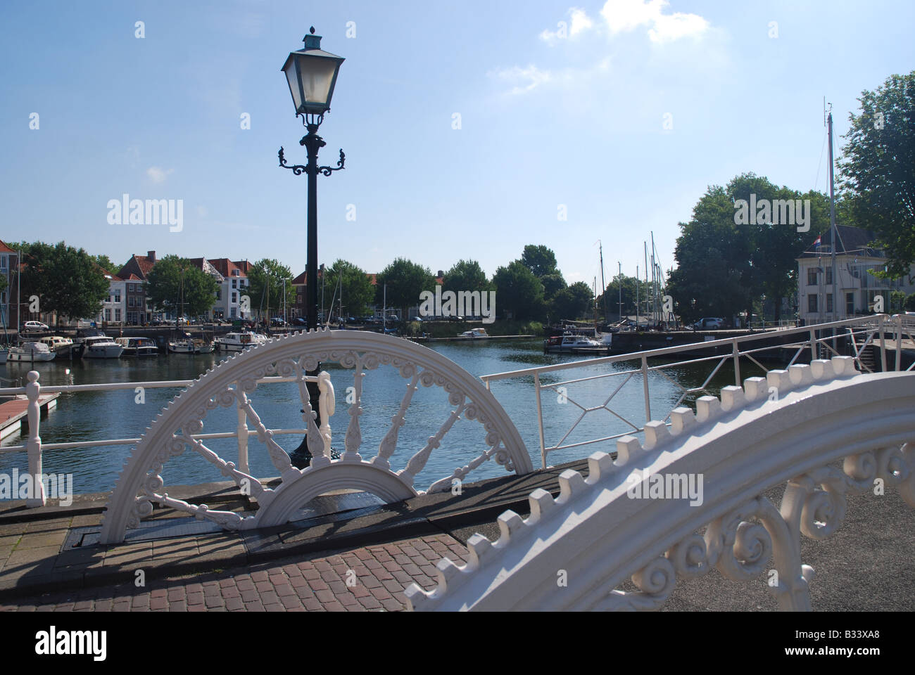 Dettaglio di Spijcurbrug nel centro della città di Middelburg Zeeland Paesi Bassi Foto Stock