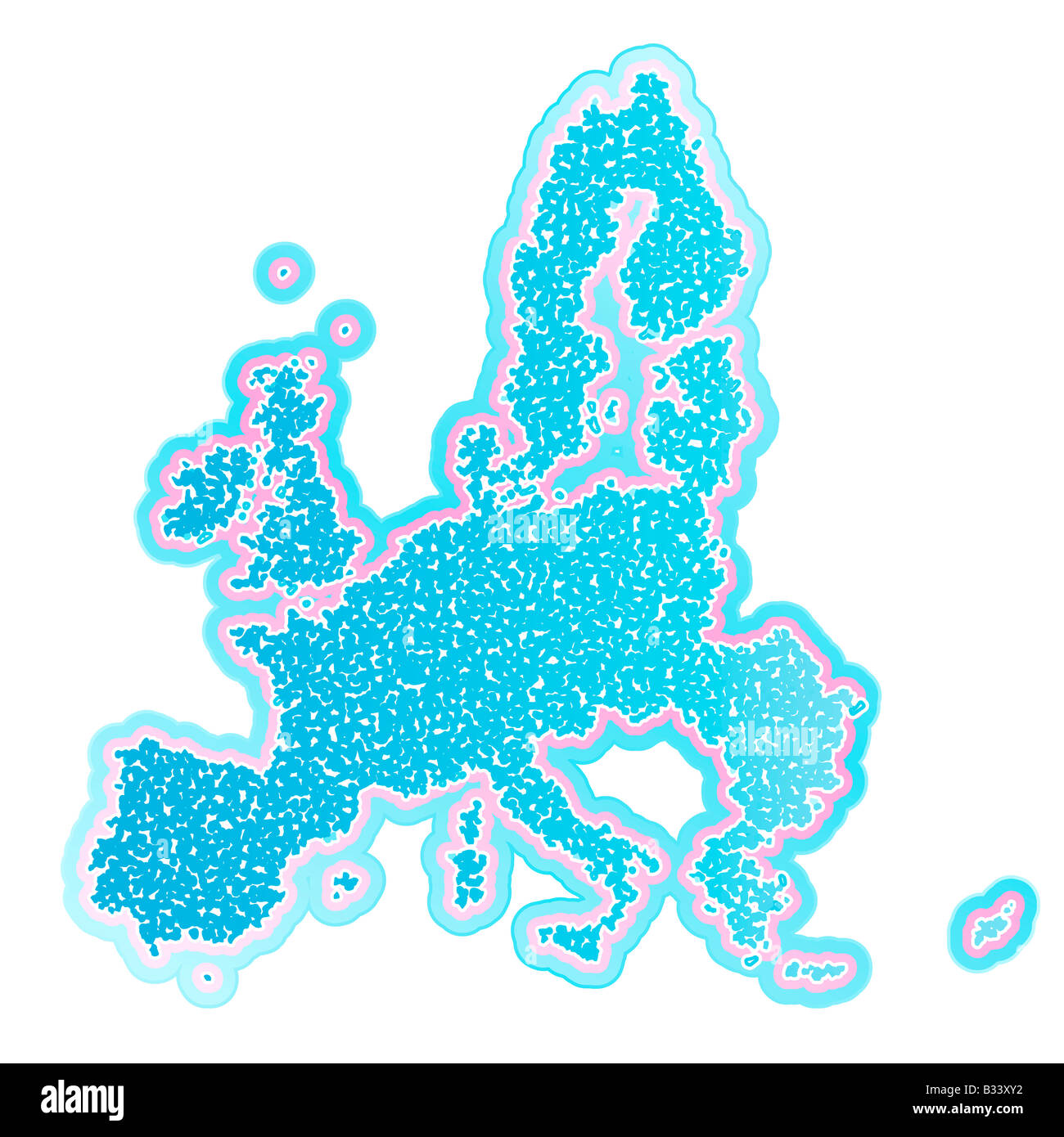 Illustrazione Vettoriale della Unione europea mappa con funky rosa e blu con design concettuale macchie di popolazione Foto Stock