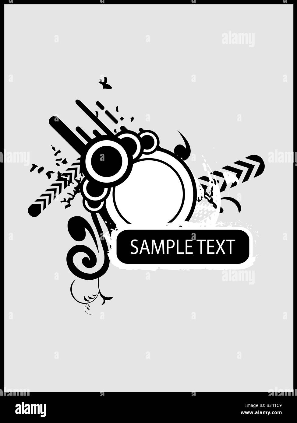 Campione-text con cerchi Foto Stock