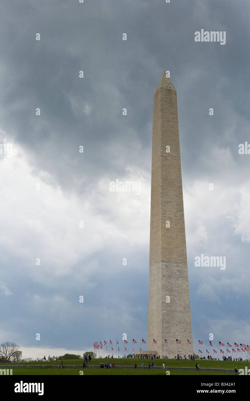 Il Monumento di Washington sul Mall di Washington DC, Stati Uniti d'America. Foto Stock