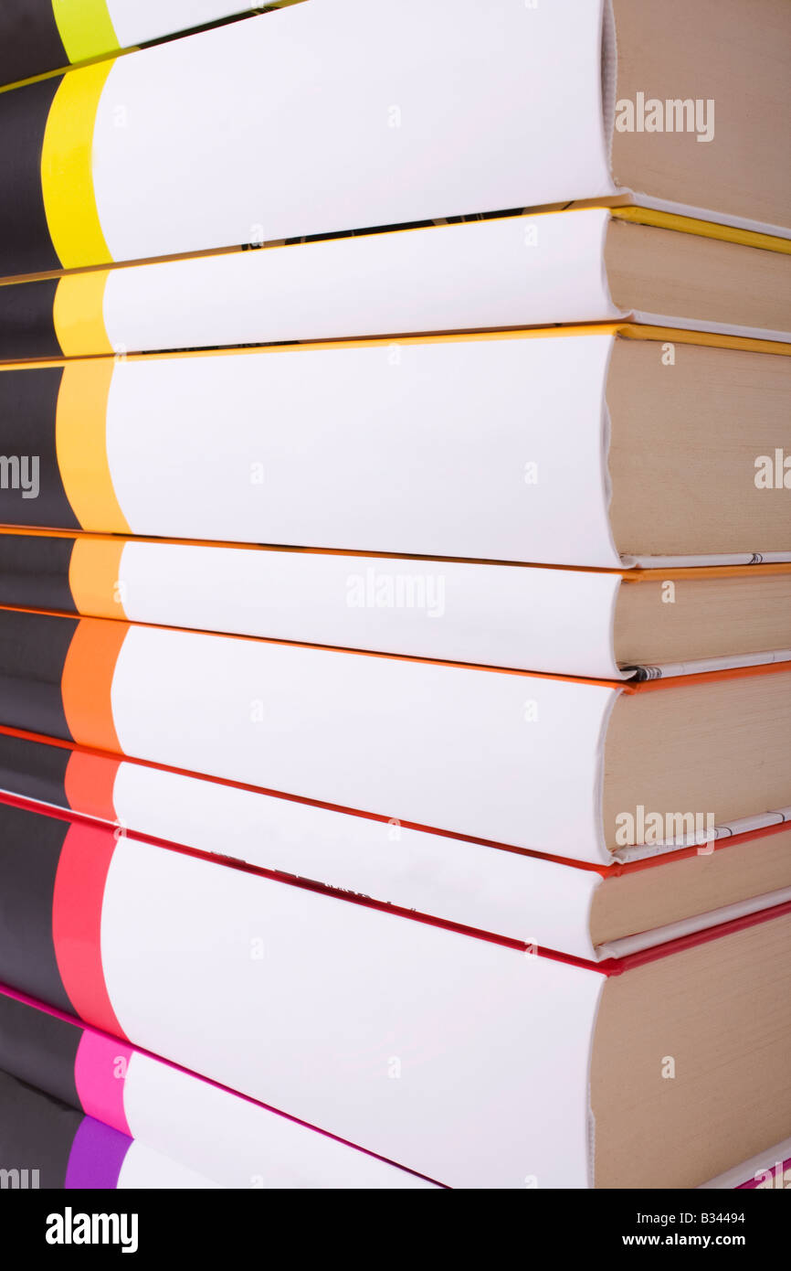 Pila di libri colorati Foto Stock