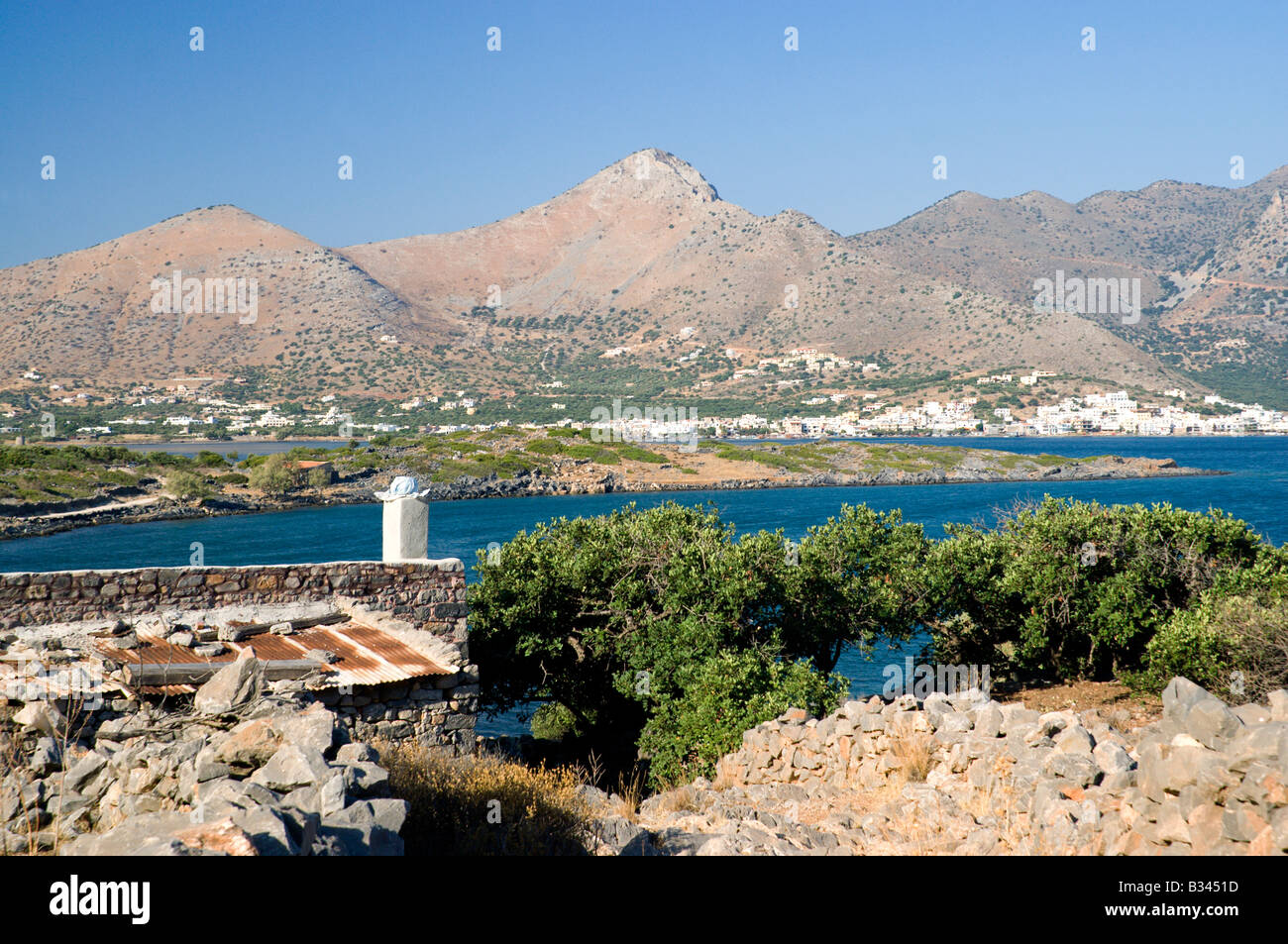 Montare oxa dal kolokitha penisola elounda Aghios Nikolaos Creta Grecia Foto Stock