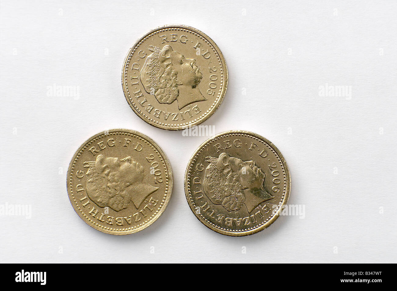 Grande britannico una libbra di monete REGNO UNITO Foto Stock