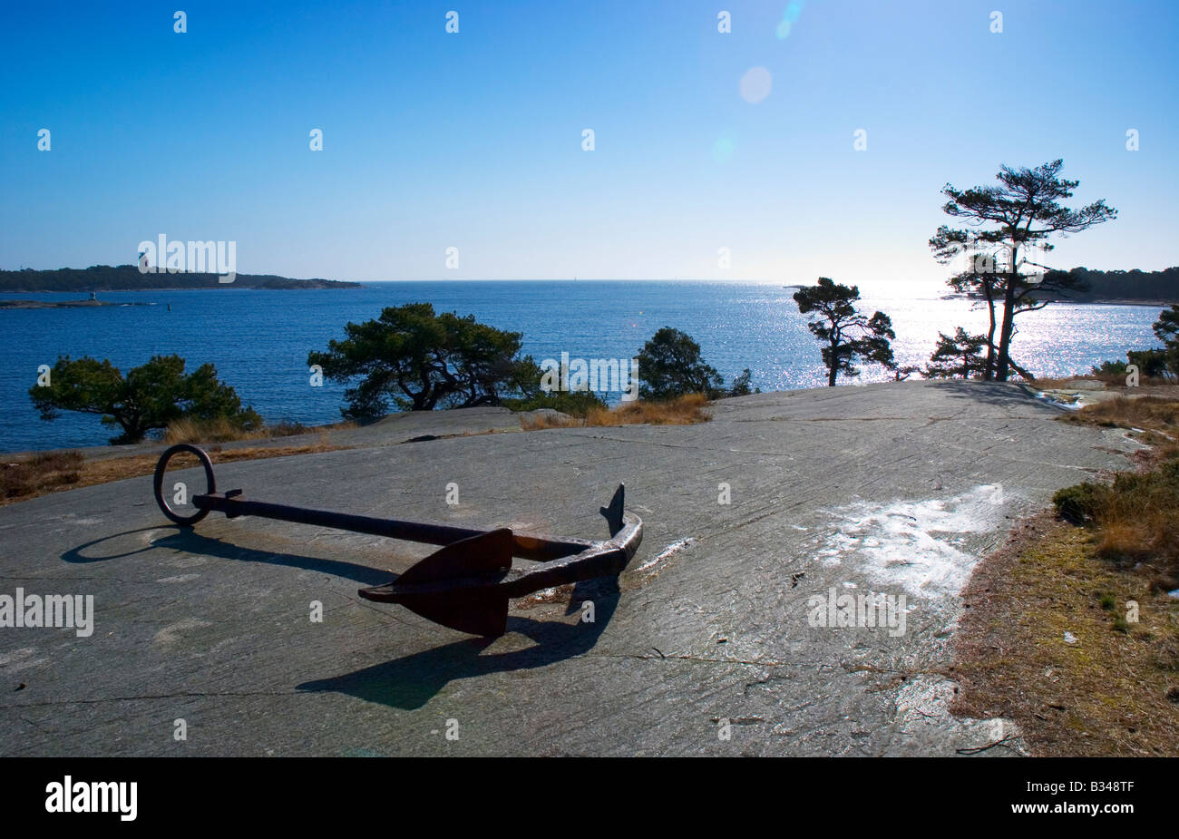 Sandhamn / Sandö isola nell'arcipelago di Stoccolma, Svezia, offre graziose spiagge e dintorni idilliaci vicino a Stoccolma Foto Stock