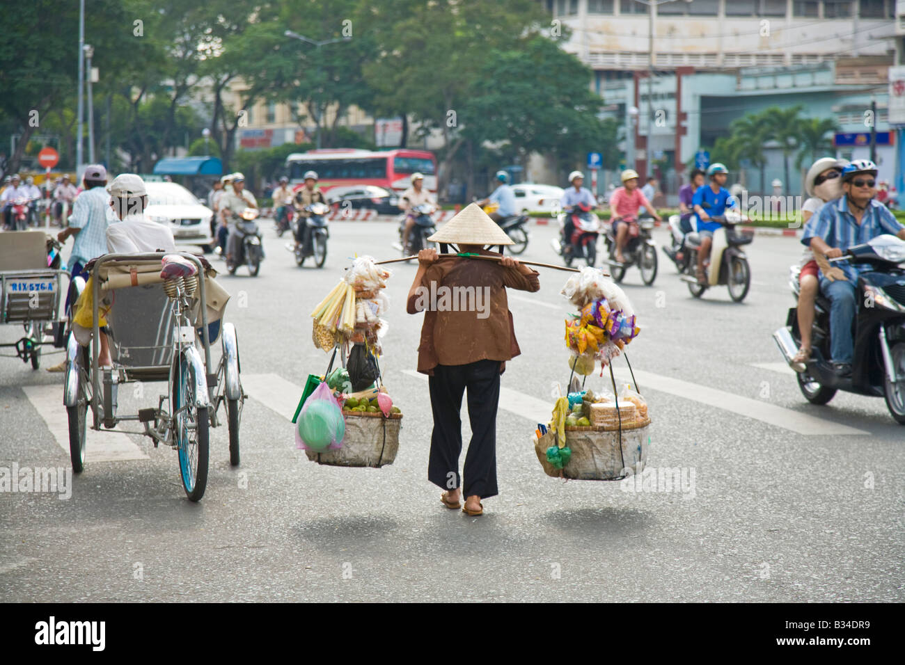 Scena di strada in Ho Chi Minh, Vietnam Foto Stock