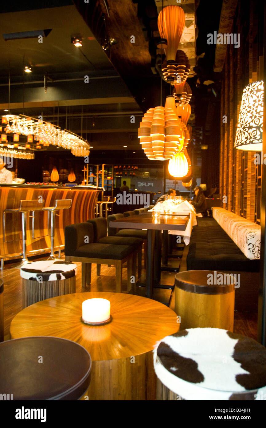 Interno del bar di lusso in Lang Kwai Fong, Hong Kong Cina Foto Stock