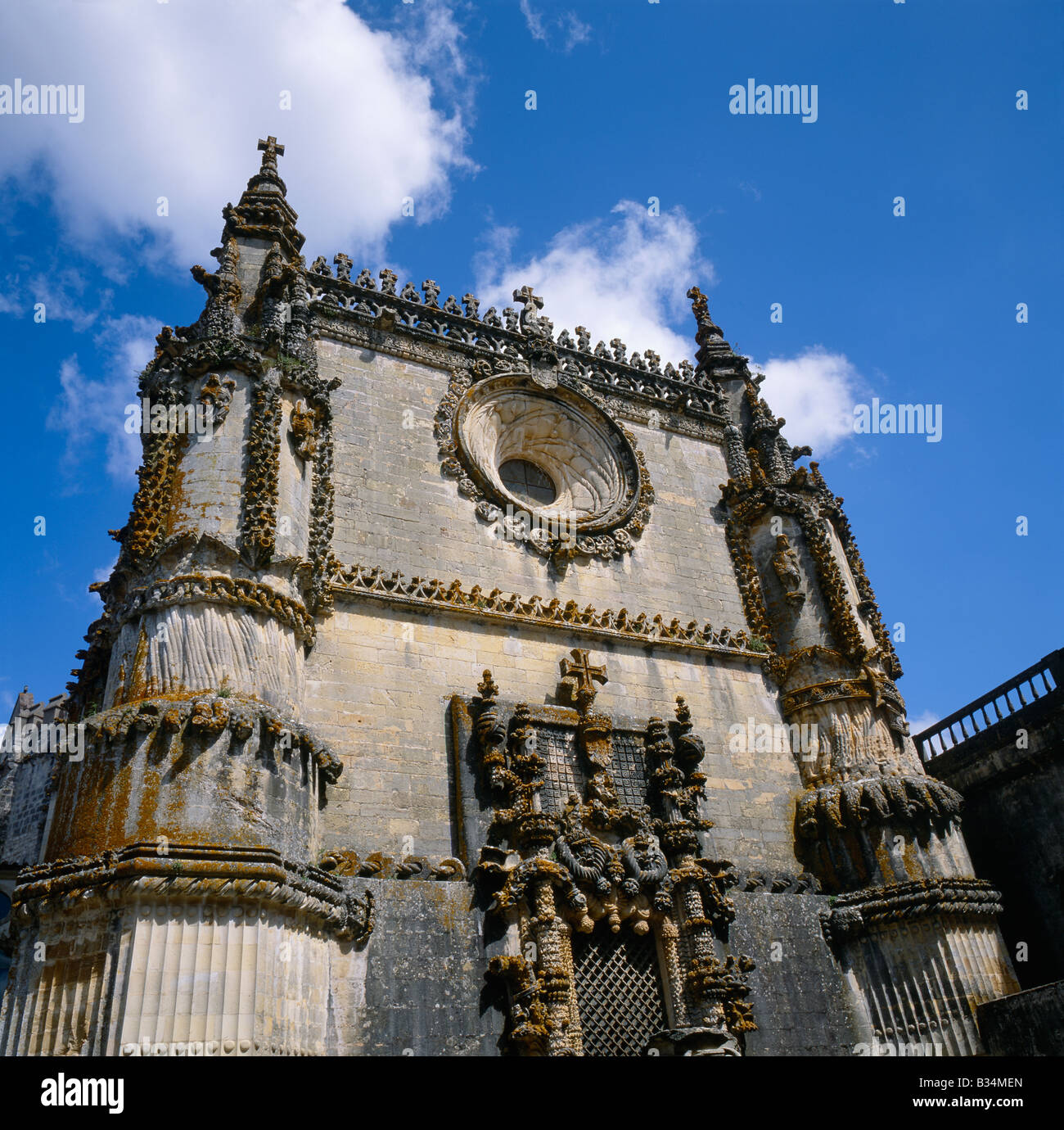 Europa meridionale del Portogallo Ribatejo Tomar Convento de Christo Capitolo facciata della casa Foto Stock