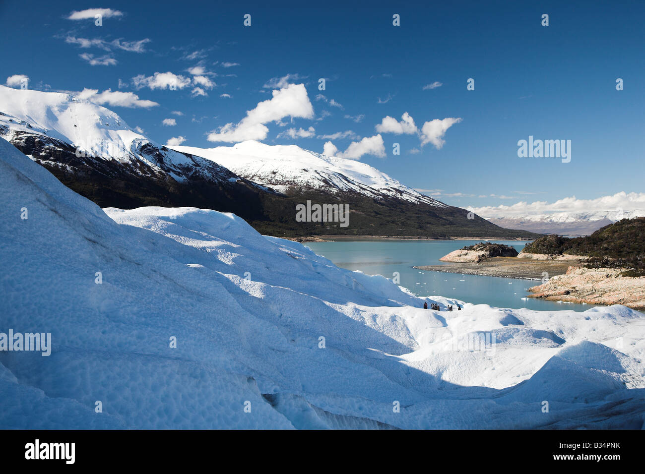 Una vista dal Ghiacciaio Perito Moreno, parco nazionale Los Glaciares, Patagonia in Argentina. Foto Stock