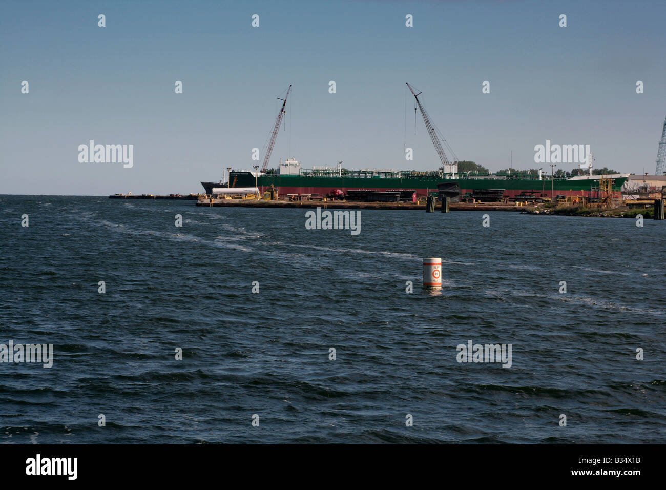 La costruzione navale nel corso della baia di storione Wisconsin Foto Stock