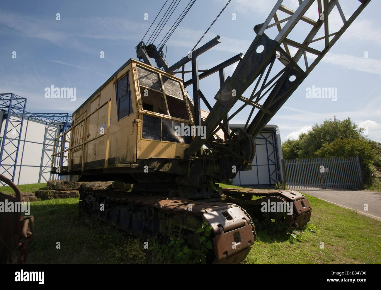 Snibston Discovery Park, Coalville, Leicester. Bennie Ruston-Bucyrus 54RB alimentate a gasolio dragline colliery Leics GB UK museum tr Foto Stock