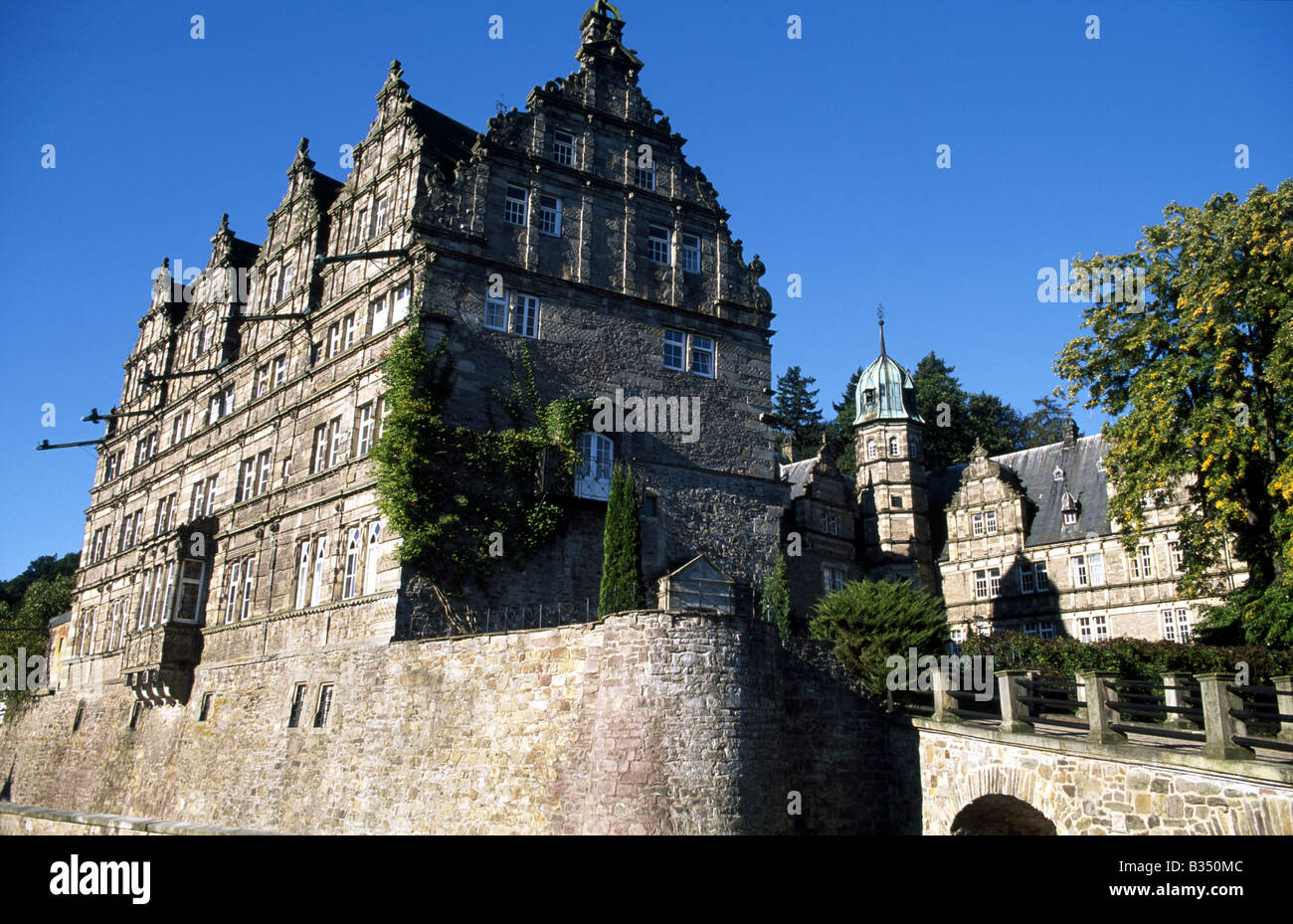 Castello Haemelschenburg, Weser colline, Bassa Sassonia, Germania Foto Stock