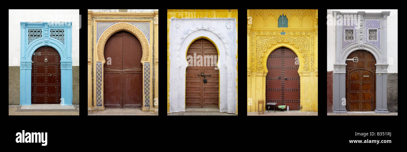 Ornano le porte di ingresso Rabat Foto Stock