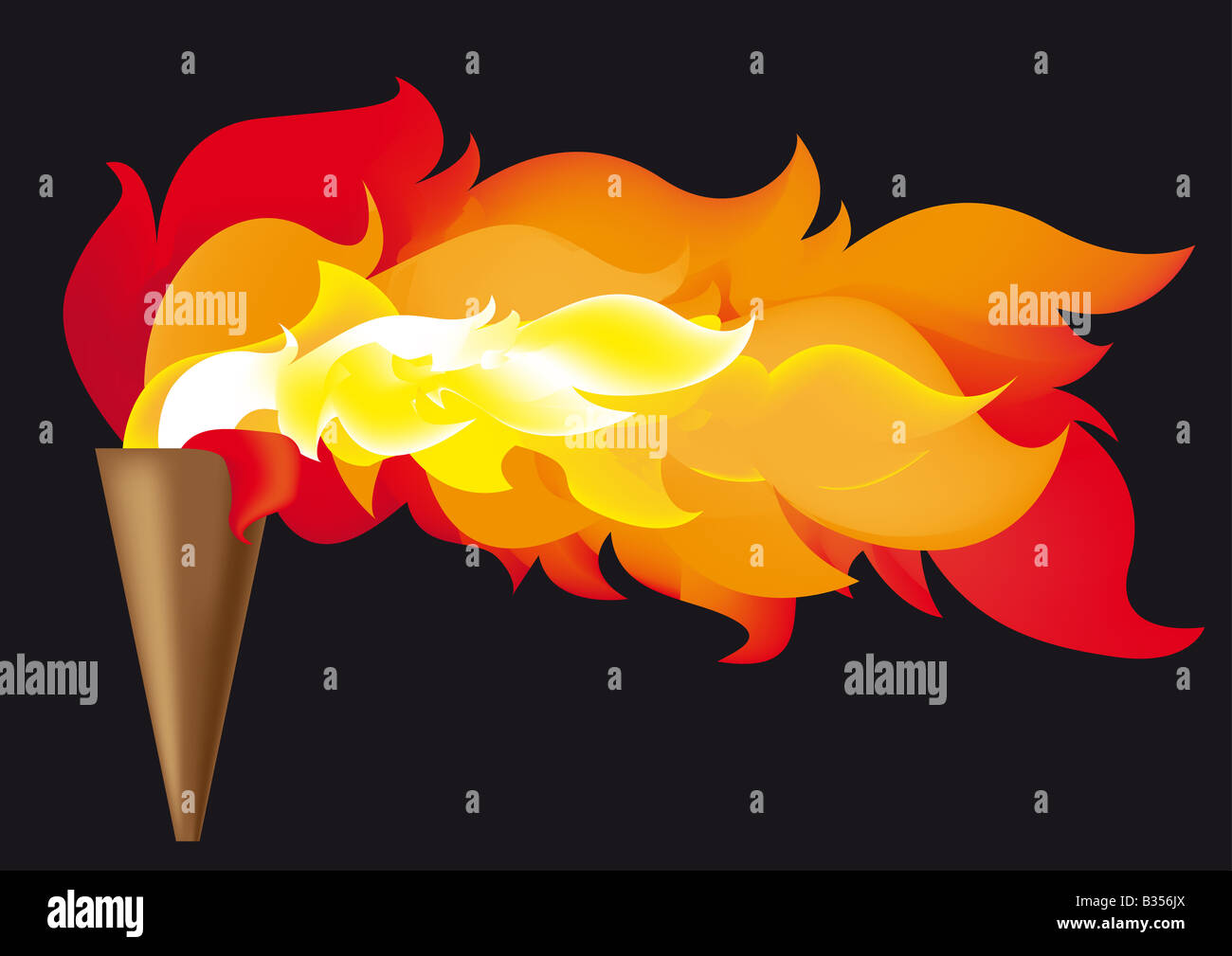 Abstract illustrazione vettoriale della fiamma olimpica Foto Stock