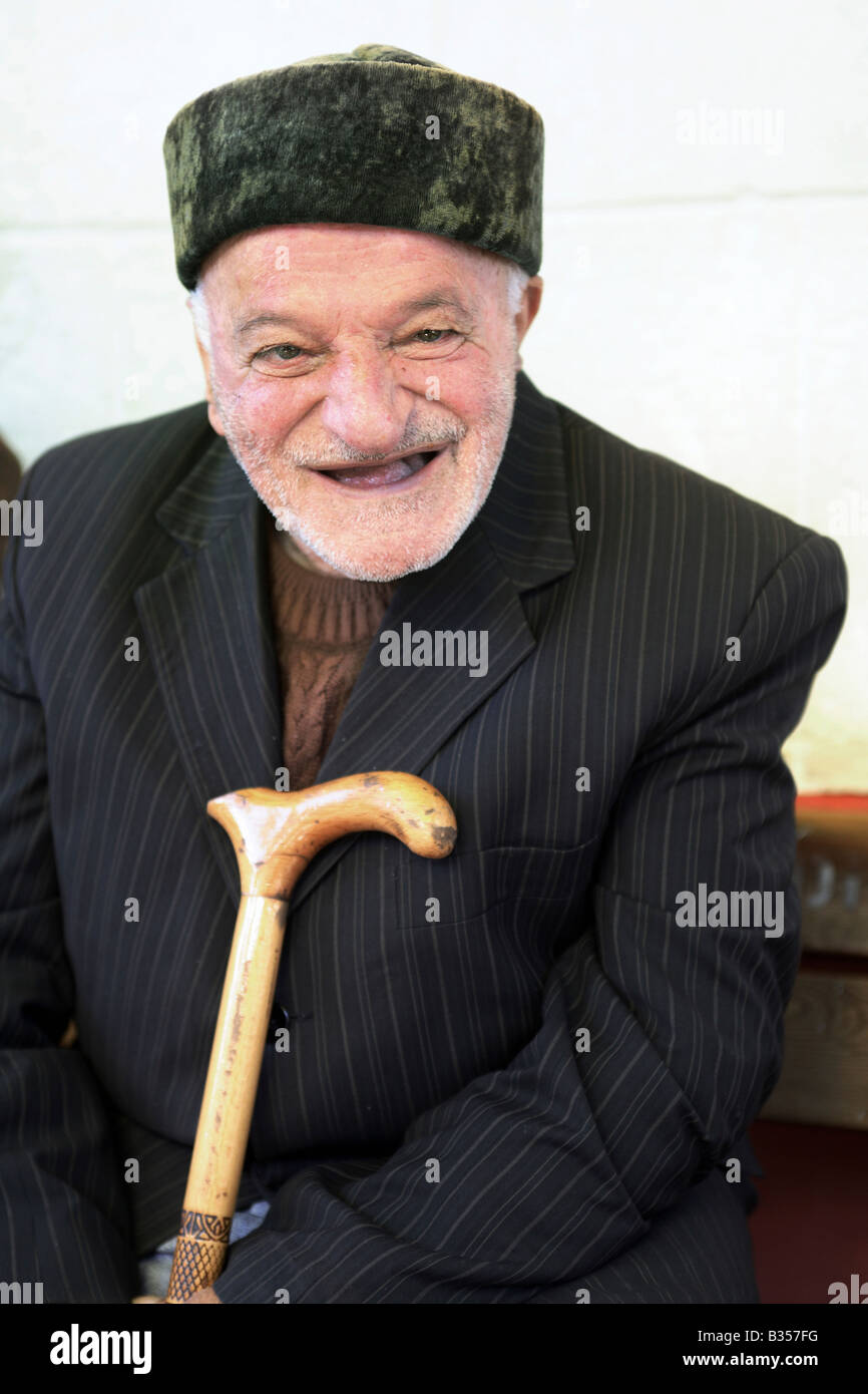 Un vecchio uomo sorridente, Trabzon, Turchia Foto Stock