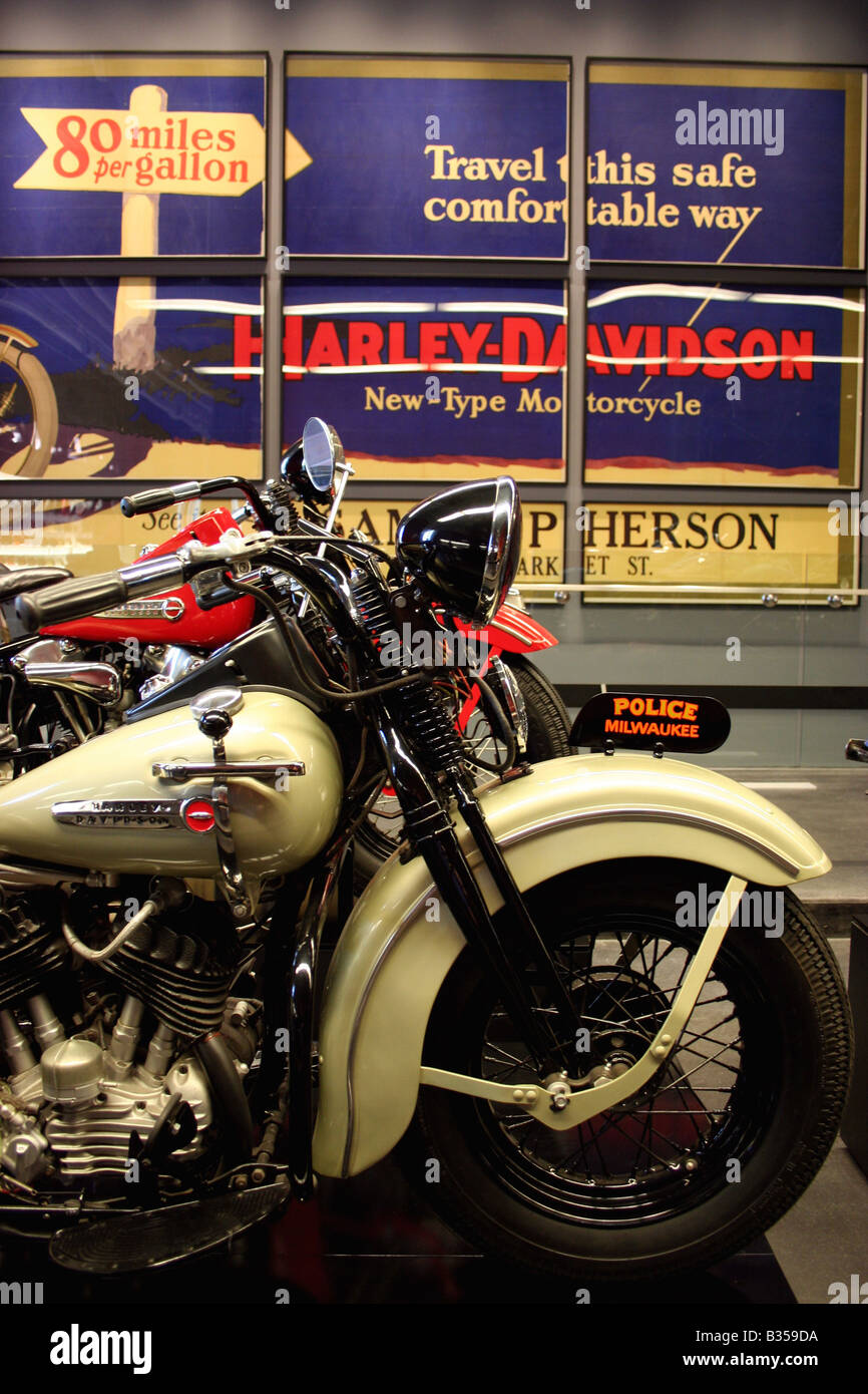 All'interno del Museo Harley-Davidson a Milwaukee nel Wisconsin Foto Stock