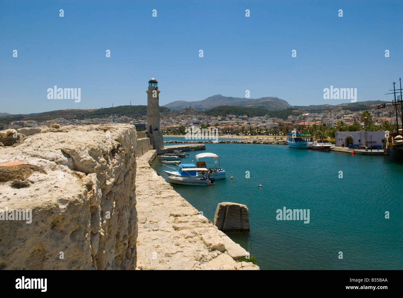 Faro veneziano del porto di Rethymnon Foto Stock