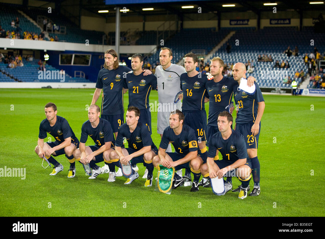 Londra REGNO UNITO 19 agosto Team Australia giocando nel calcio internazionale amichevole tra Australia e Sud Africa Foto Stock