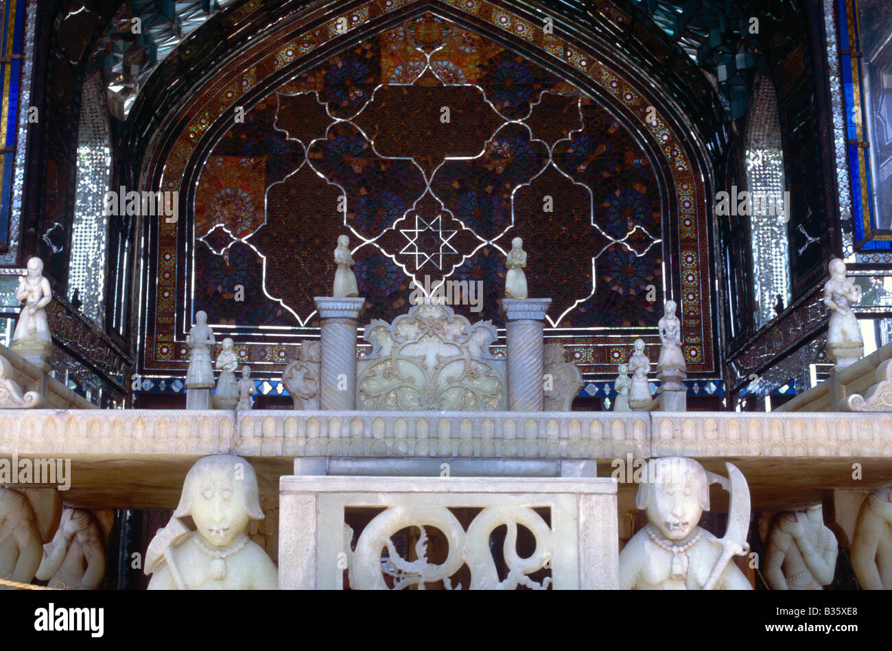 Trono, Takht-i Marmar o Divankhana, Golestan Palace, Teheran, Iran Foto Stock