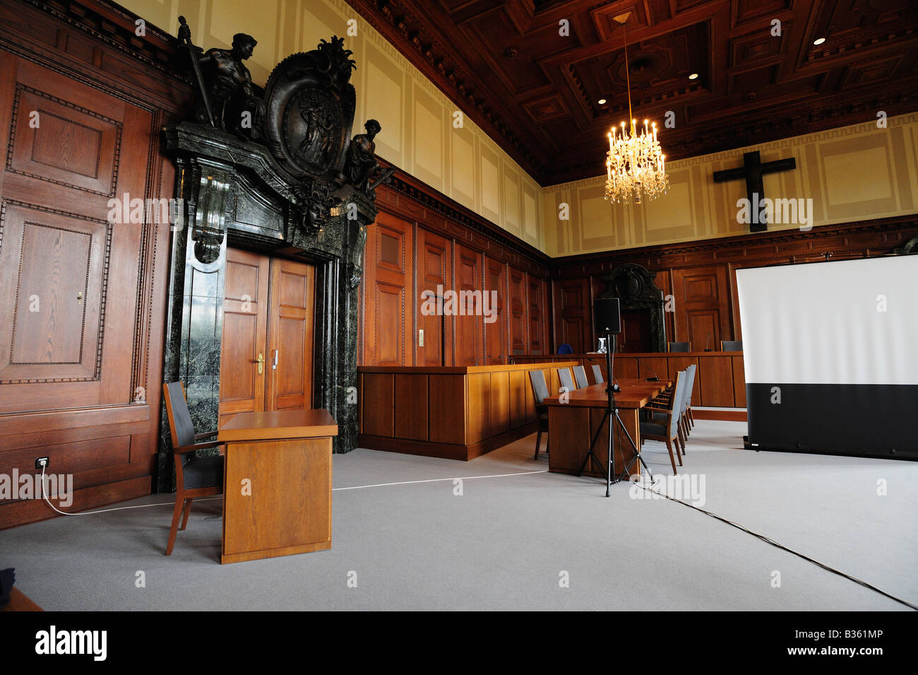 Corte 600 Norimberga nazista di crimine di guerra sala prova Nürnberg Baviera Germania Foto Stock