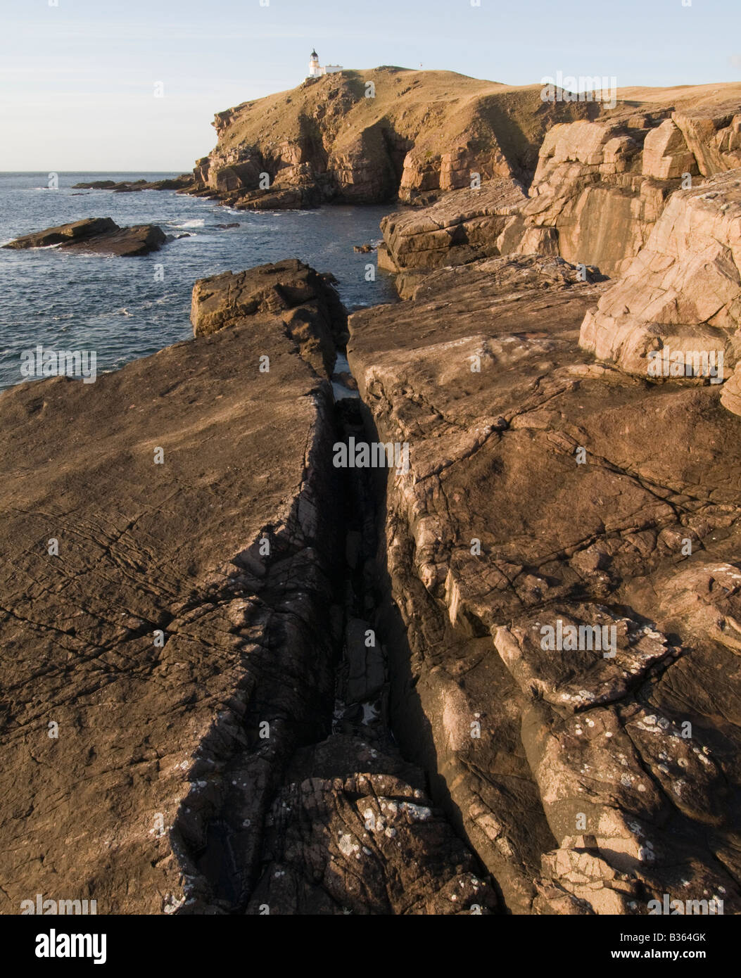 Testa Stoer Lighhouse, Assynt, Sutherland, a nord-ovest della Scozia Foto Stock