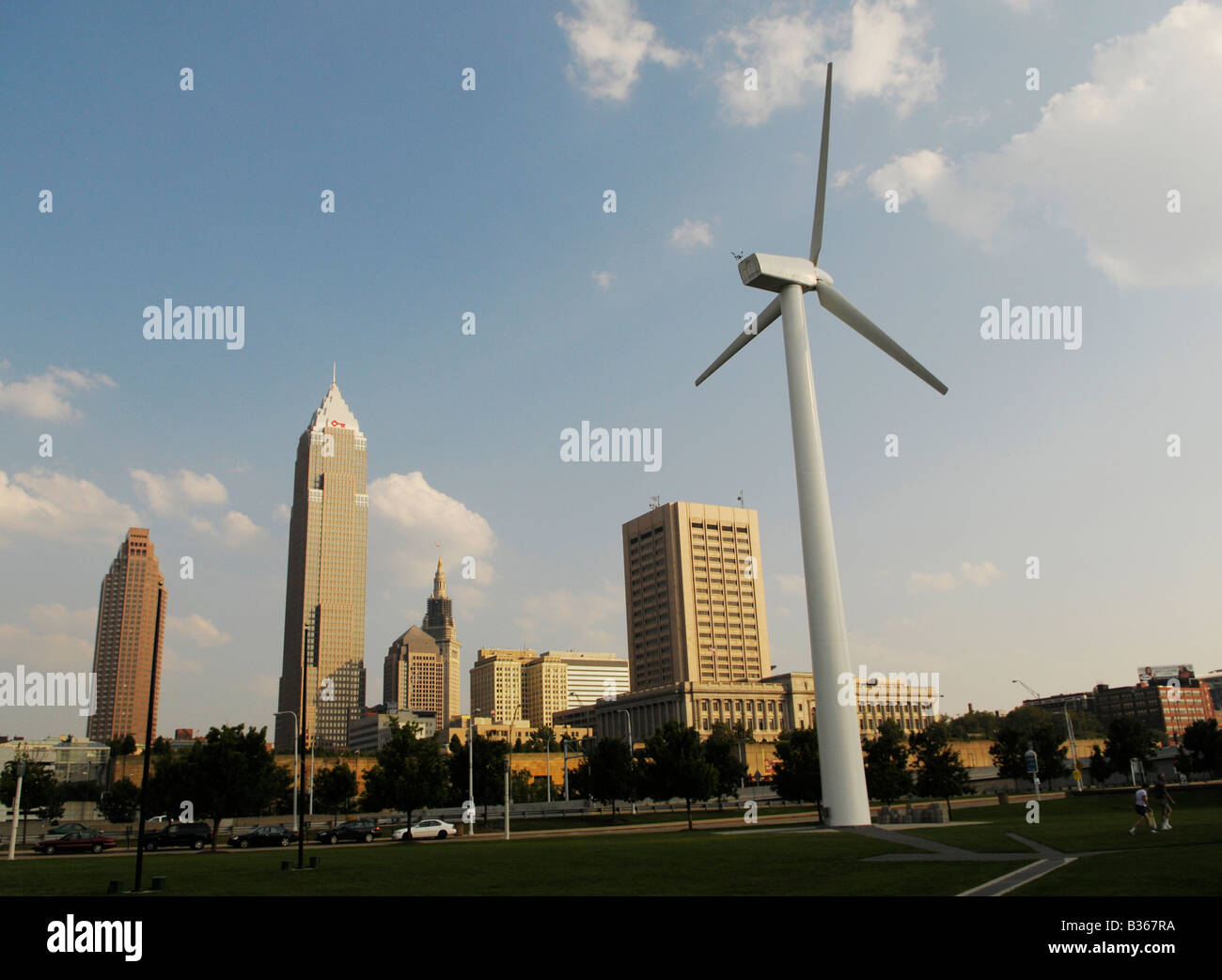 Il mulino a vento al Great Lakes Science Center in downtown Cleveland Ohio USA Foto Stock