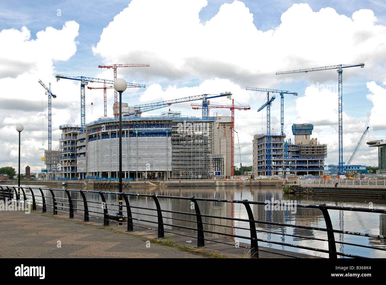 Sito in costruzione a Salford Quays, Manchester, Inghilterra, Regno Unito Foto Stock