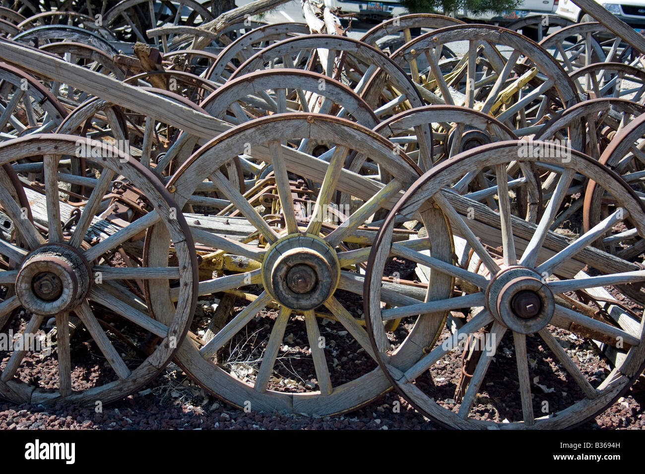 Missione di ferro stato Parco Museo in Cedar City Utah Museum Visualizza includono cavallo e veicoli e presto le attrezzature minerarie. Foto Stock