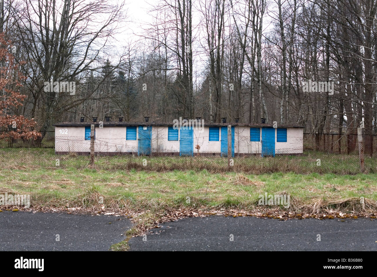 Edificio su un ex-sovietico e militare polacco in base Redzikowo, Polonia dove gli Stati Uniti vuole base 10 missili intercettori. Foto Stock