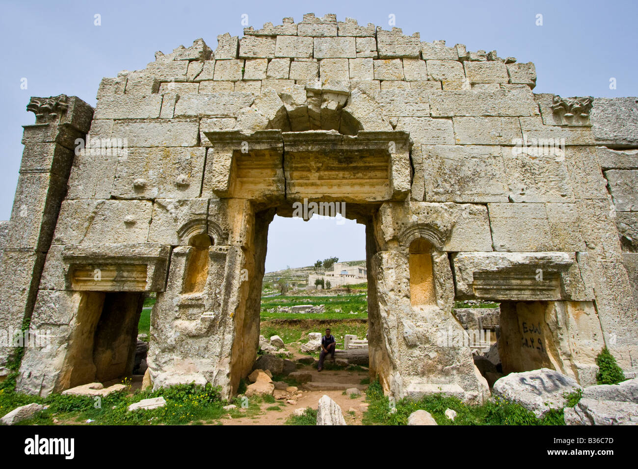 Le rovine romane di Hosn Suleiman tempio in Siria Foto Stock