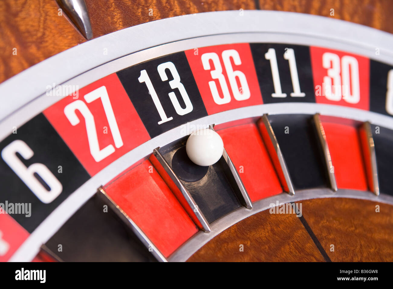 Il gioco della roulette ruota (close up) Foto Stock