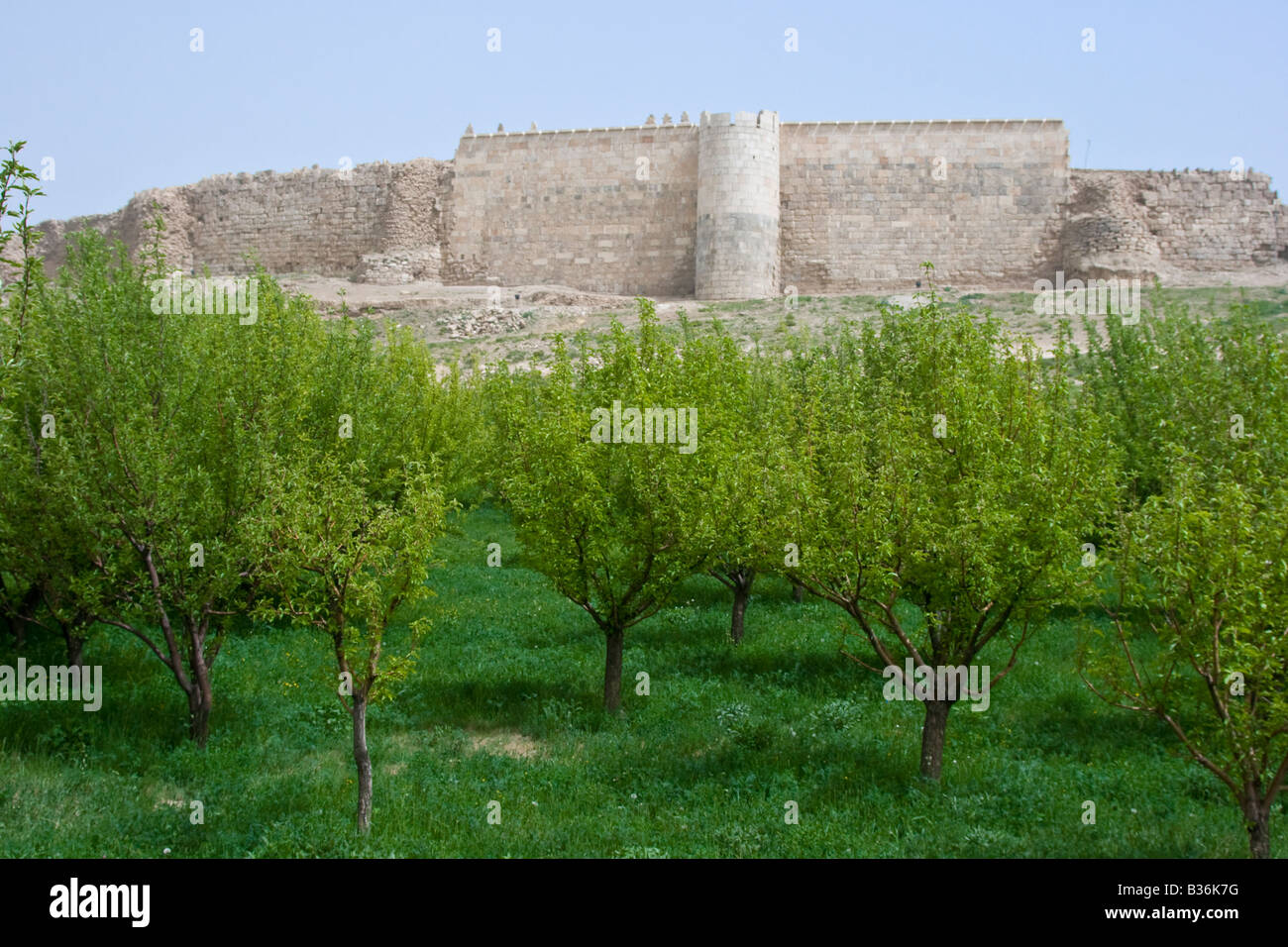 Muro di castello a Takht e Soleiman in Iran Foto Stock