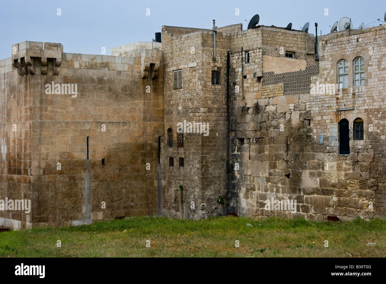 Mura della città vecchia di Aleppo Siria Foto Stock