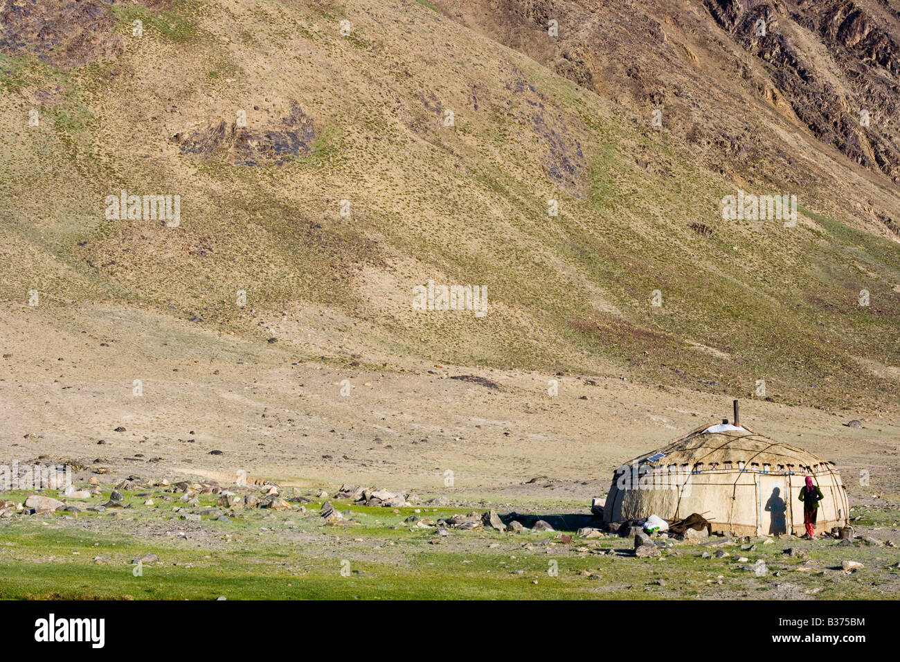 In yurta Village Jalang nel Pamirs in Tagikistan Foto Stock