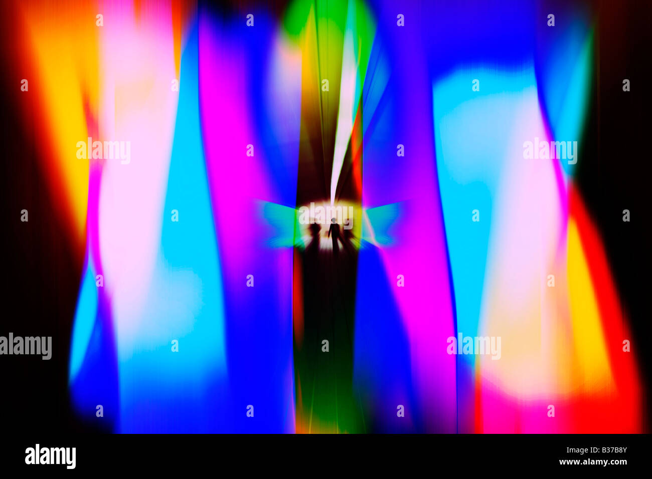 Singapore lampade colorate nel centro commerciale di arte digitale Foto Stock