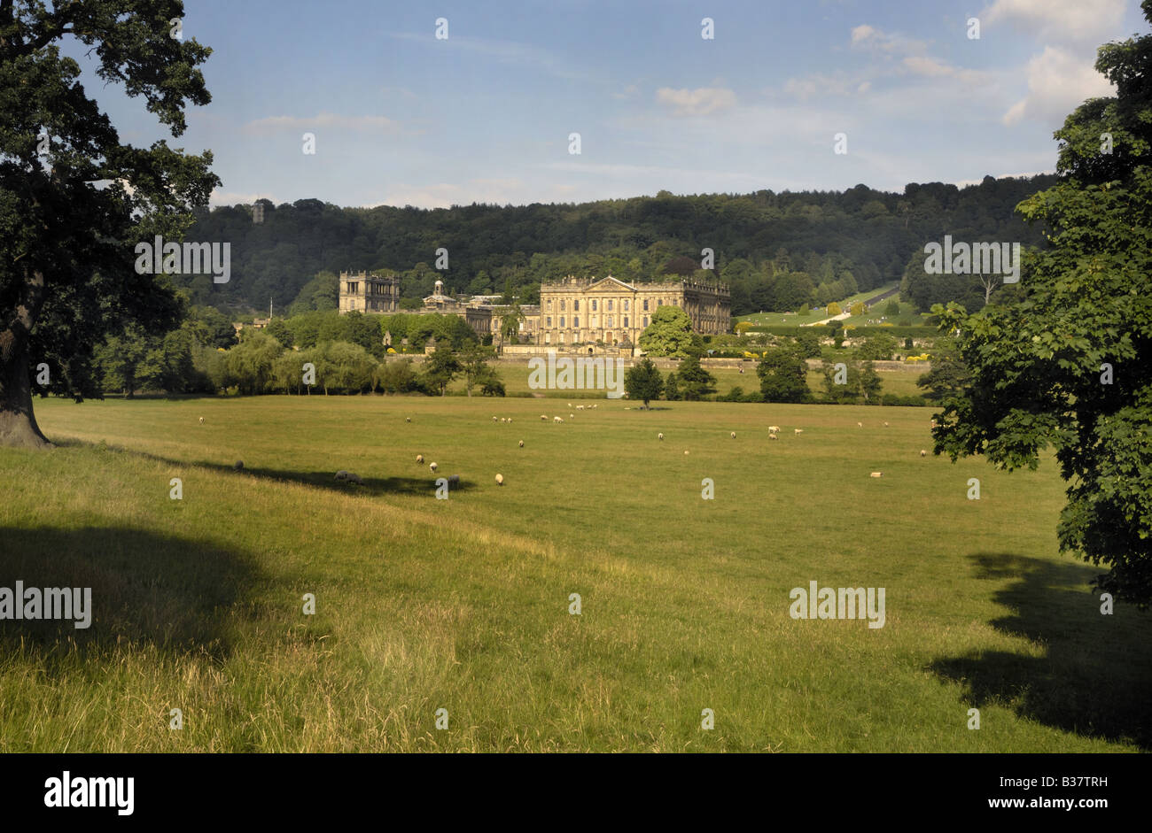 Chatsworth House, Bakewell, Derbyshire, Regno Unito Foto Stock