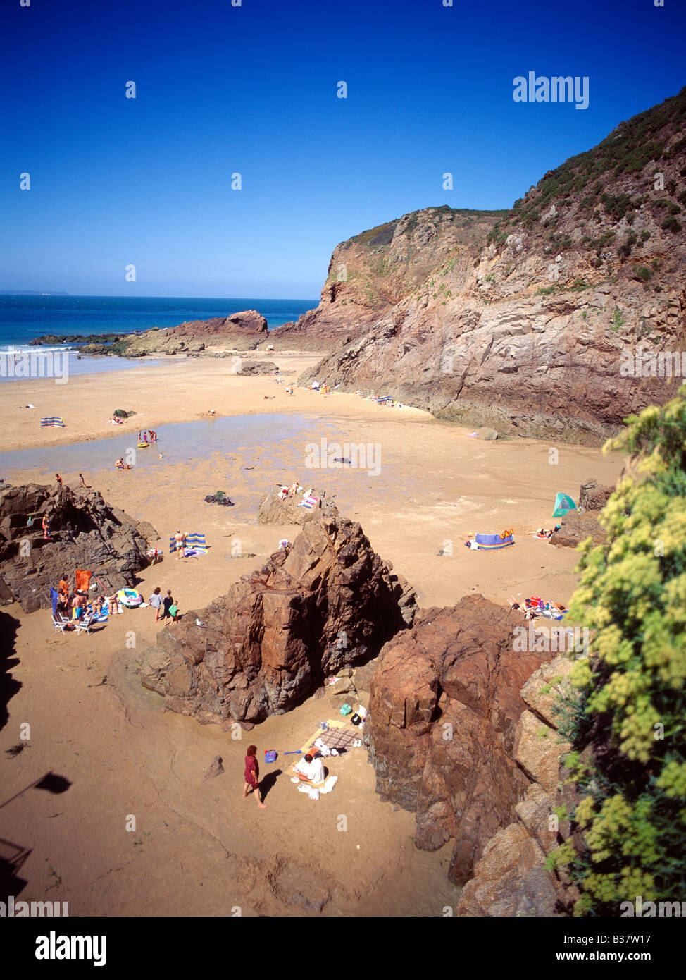 Jersey, Plemont Bay Foto Stock