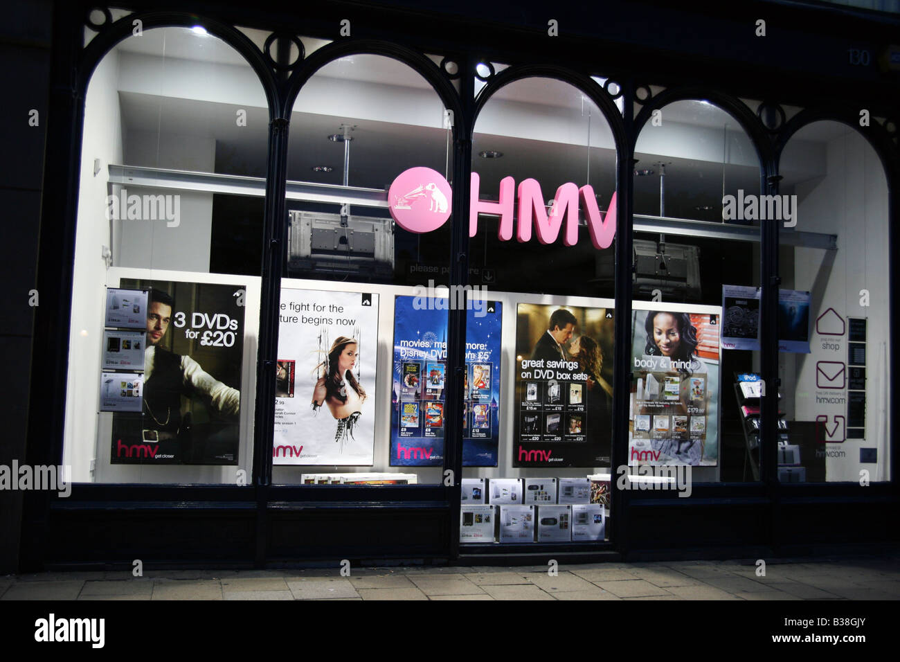 Ramo di HMV store in Princes Street, Edinburgh Foto Stock