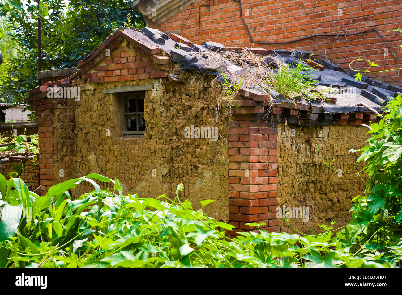 Il canile famiglia contadina house Datianzhuang village, Juyang County, Sanhe City, nella provincia di Hebei a ovest di Pechino Cina JMH3155 Foto Stock