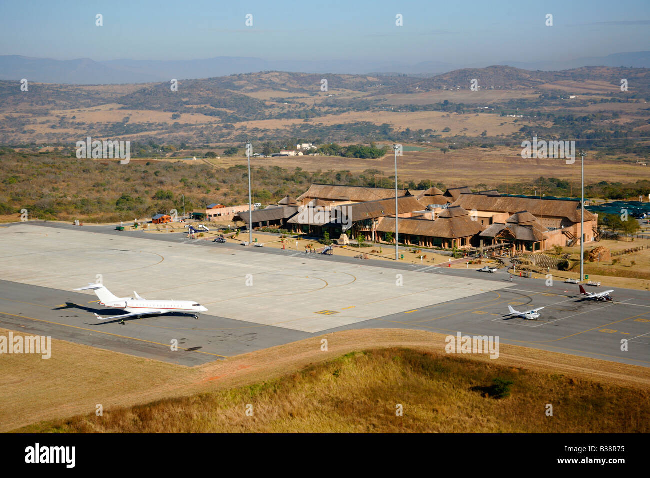 Foto aerea dell'Aeroporto Internazionale Kruger Mpumalanga Foto Stock