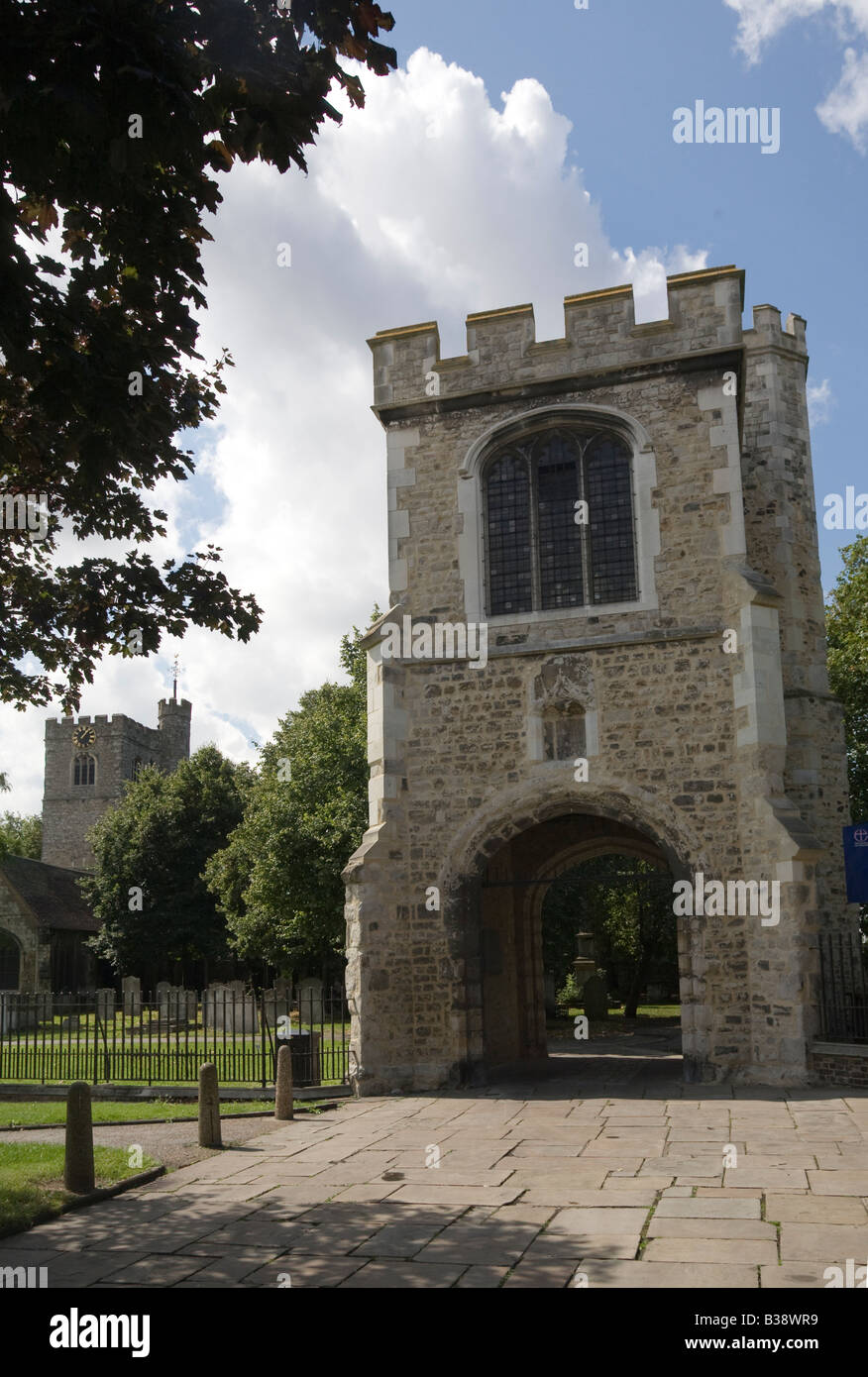 Barking Abbey - coprifuoco Tower, London Borough of Barking e Dagenham GB UK Foto Stock